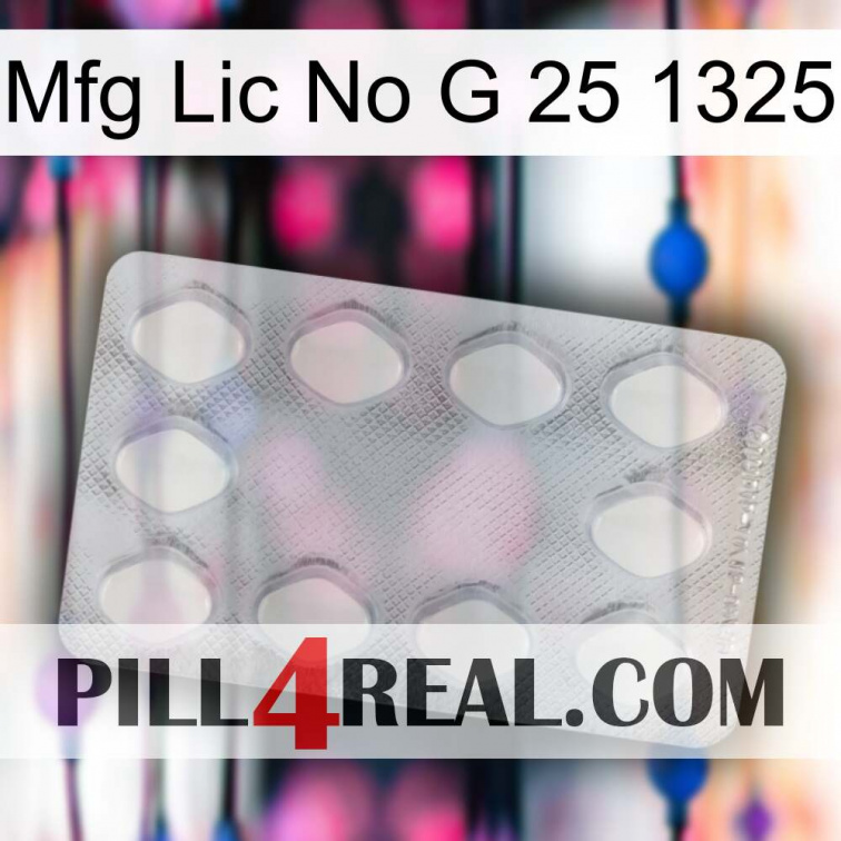 Mfg Lic No G 25 1325 16